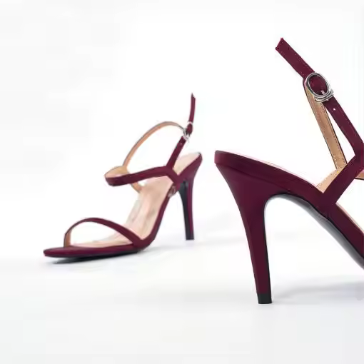 2022 New Fashionable Women's Premium Satin 9cm Heeled Sandal High Pointed Toe Pumps Breathable Printed Summer OEM Available