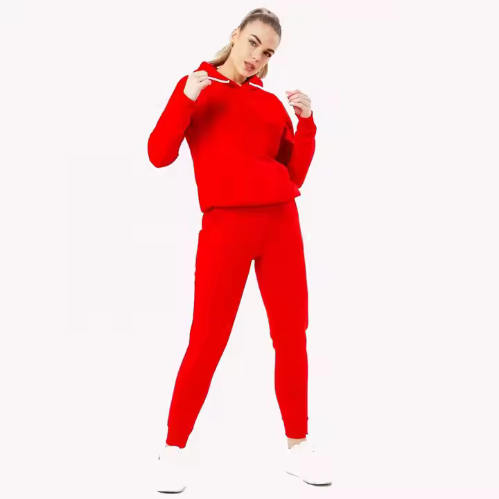 Latest Design Fleece Fabric Custom Printing Women Jogging Gym Wear Hooded Tracksuit In Customize Color Breathable