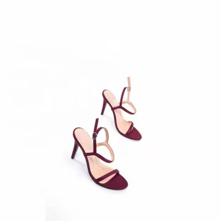 2022 New Fashionable Women's Premium Satin 9cm Heeled Sandal High Pointed Toe Pumps Breathable Printed Summer OEM Available
