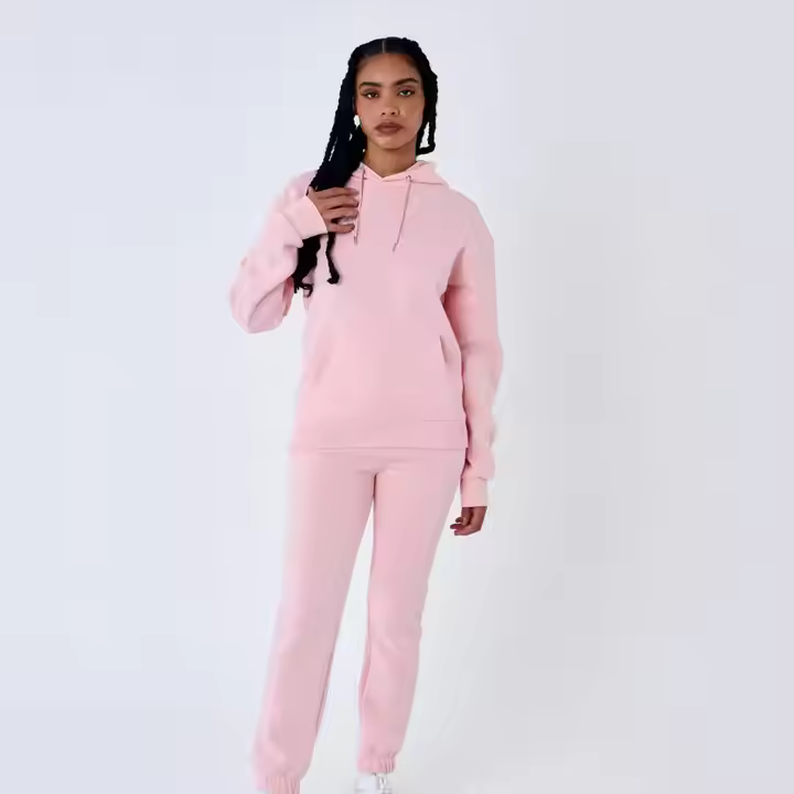 Premium Quality Jogging Sweatsuit Two Piece Hooded Sweatshirt Sets Custom Workout Training Fleece Women Tracksuit