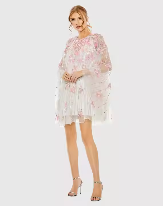 Elegant Floral Pattern Aline Evening Dress Beaded Sequin and Beads Long Ball Gown with One Sleeve Lycra Material for Parties